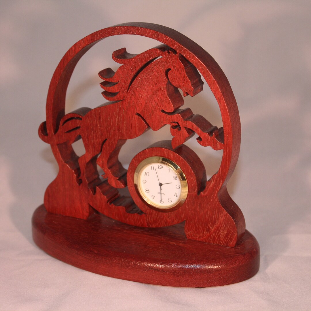 Purpleheart Horse Clock Etsy