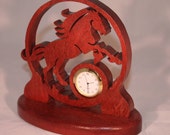 Purpleheart Horse clock