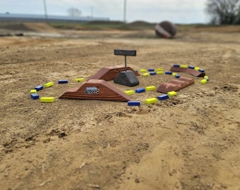 Pista de Supercross de madera hecha a mano, juego de rampa para moto de cross de juguete