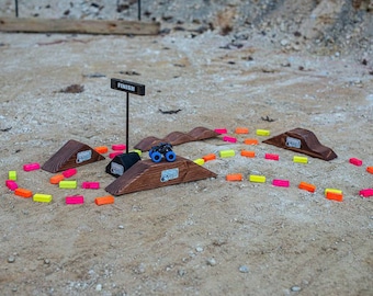 Pista de camión monstruo de madera hecha a mano, juego de rampa para quad ATV de juguete