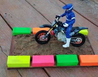 Sección de arena de madera hecha a mano, juguete de pista de supercross, Monster Dirt