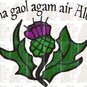 Tha Gaol Agam Air Alba – I Love Scotland Thistle SVG png pdf jpg | Scotland svg | Thistle svg | cricut | clipart | cameo, cut file