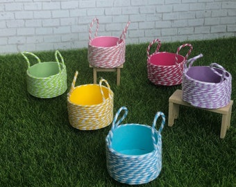 Miniature Dollhouse Summer Basket, Scale 1:12