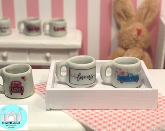 Miniature Dollhouse Valentine's Mug, Scale 1:12