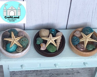 Miniature Dollhouse, Seashells tray, Scale 1:12