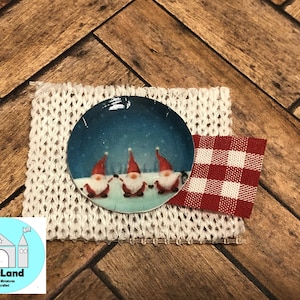 Miniature Dollhouse Christmas Tablemat set, Gnomes, Scale 1:12