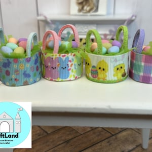 Miniature Dollhouse Easter Baskets, Scale 1:12
