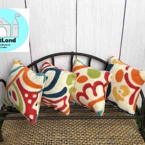 Miniature Dollhouse Patio Pillows, Scale 1:12