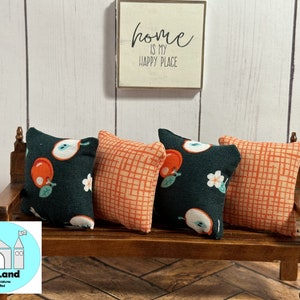 Miniature Dollhouse Pillows, Apples, Scale 1:12