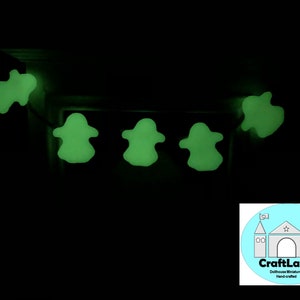 Miniature Dollhouse, Halloween ghost garland, Glow in the dark, Scale 1:12