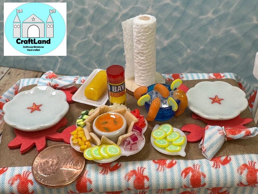 Miniature Dollhouse Seafood Feast, Crabs, Scale 1:12 - Etsy