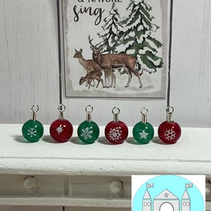Miniature Dollhouse Christmas Ornaments, Scale 1:12