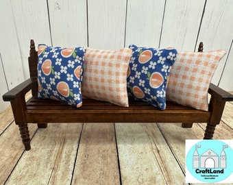 Miniature Dollhouse Pillows, Peaches, Scale 1:12