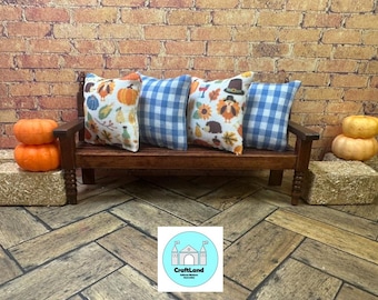 Miniature Dollhouse Fall Pillows, Fall print, Scale 1:12