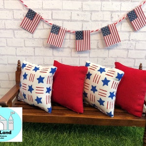 Miniature Dollhouse Independence Day Garland, Scale 1:12