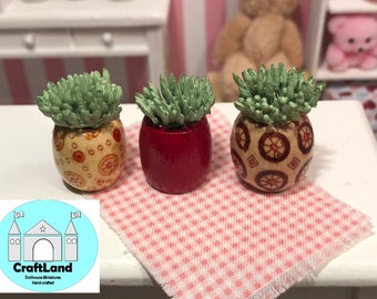 Miniature Dollhouse Valentine's Pots, Scale 1:12