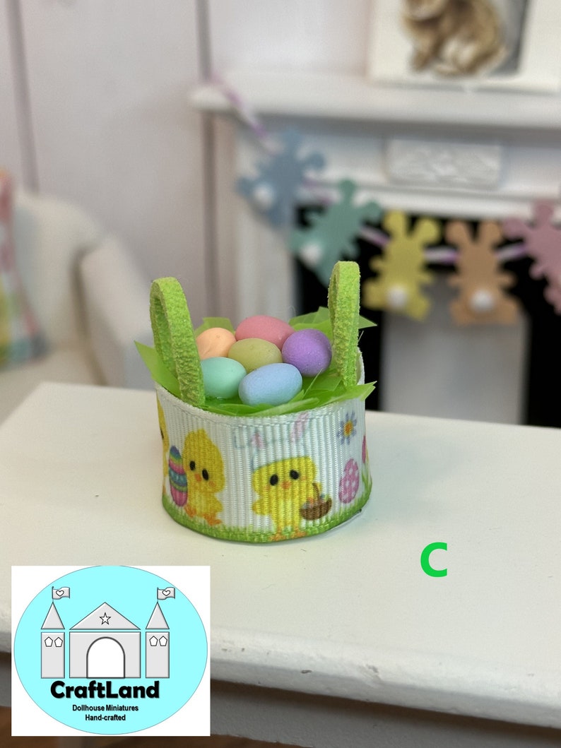 Miniature Dollhouse Easter Baskets, Scale 1:12 - Etsy