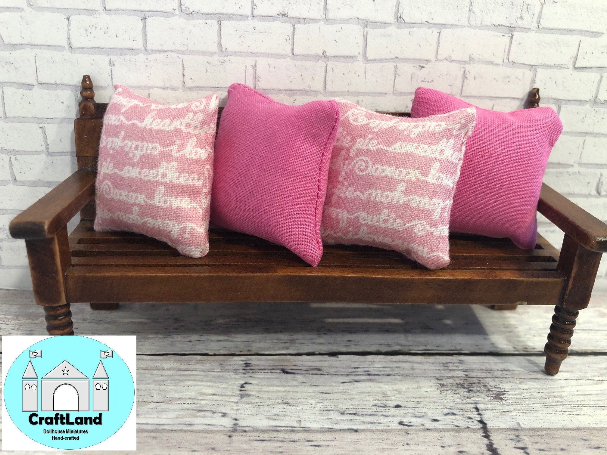 Miniature Dollhouse Pillows Valentine's Day Bright Pink Etsy