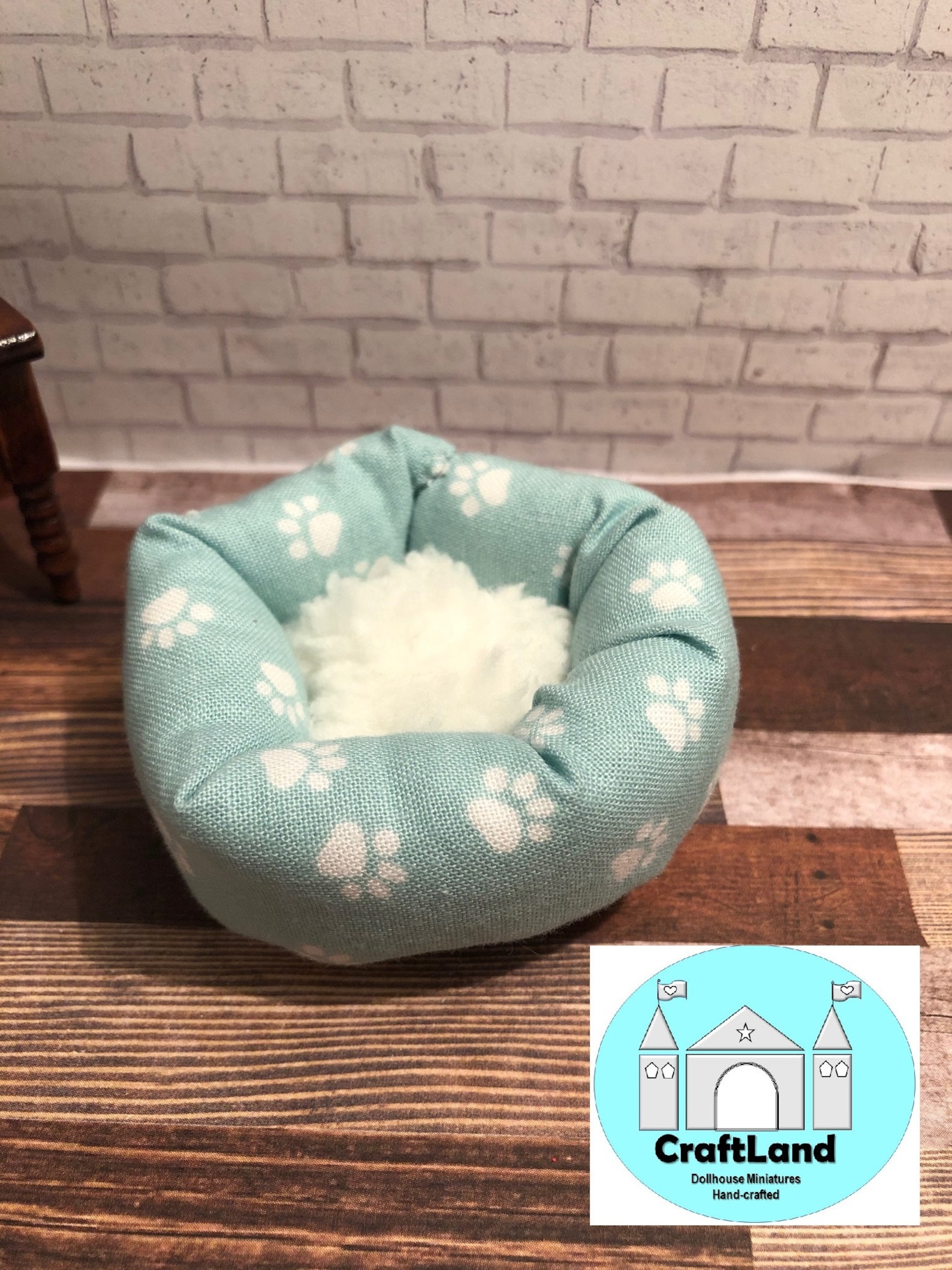Miniature Dollhouse Dog Bed Light Blue Scale 112 Etsy
