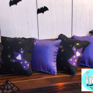 Miniature Dollhouse Pillows, Halloween, Wizard, Scale 1:12