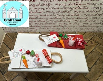 Miniature Dollhouse Christmas Tray, Cookies for Santa, Farmhouse, Scale 1:12