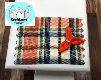 Miniature Dollhouse, Plaid Placemat set, Scale 1:12