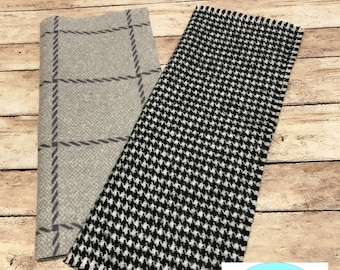 Miniature Dollhouse Blankets, Gray, Black, Scale 1:12