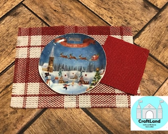 Miniaturowy domek dla lalek, zestaw świątecznych podkładek na stół, Winterland, skala 1:12