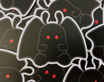 Mottenmann Die Cut Sticker | Niedlicher Mottenmann Vinyl Aufkleber | Mottenmann Sticker