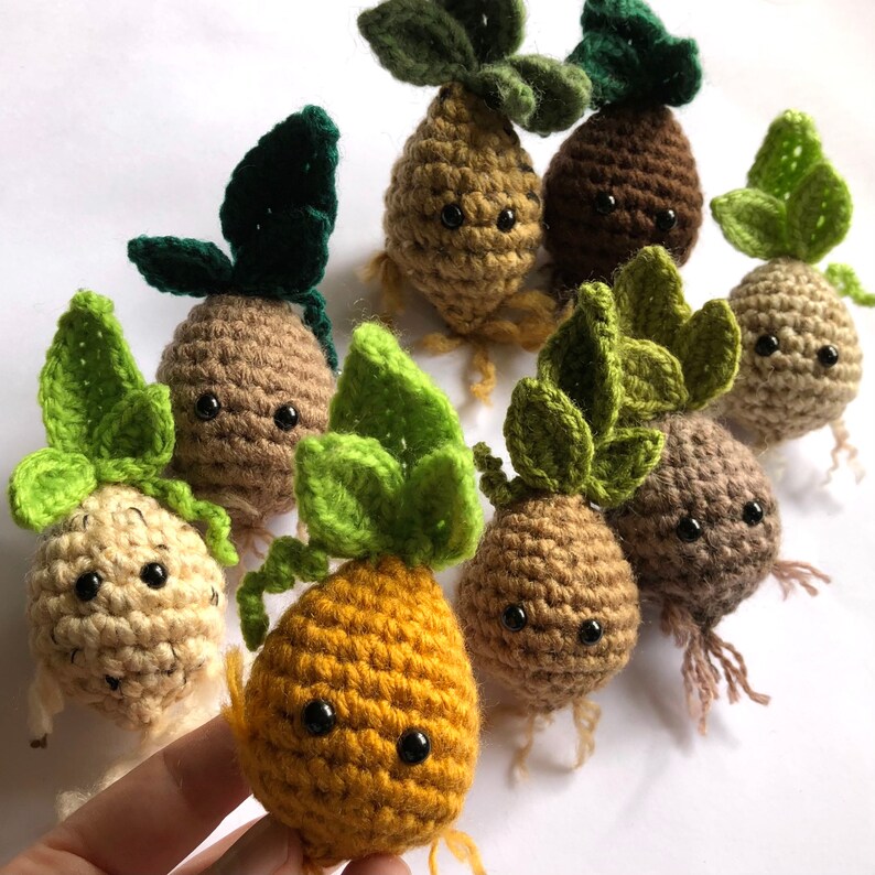 Crochet Mandrake Tiny Mandrake Sapling Mandrake Bulb Botanical Crochet Mythical Creature