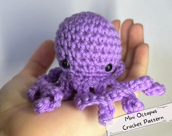 NO SEWING Mini Octopus Crochet Pattern | Beginner Friendly Octopus Amigurumi Pattern | No Sew Crochet Pattern | Small Octopus Crochet