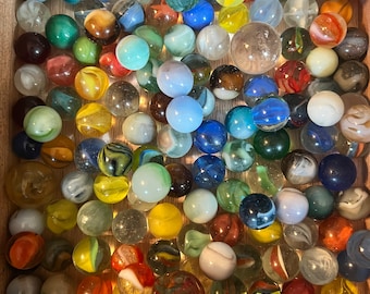 Instant Marble Collection - 40 Unique Colorful Glass Marbles