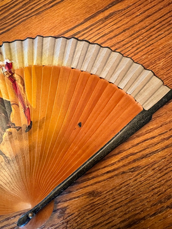 Vintage Spanish Folding Hand FAN Bull Fight Matad… - image 5