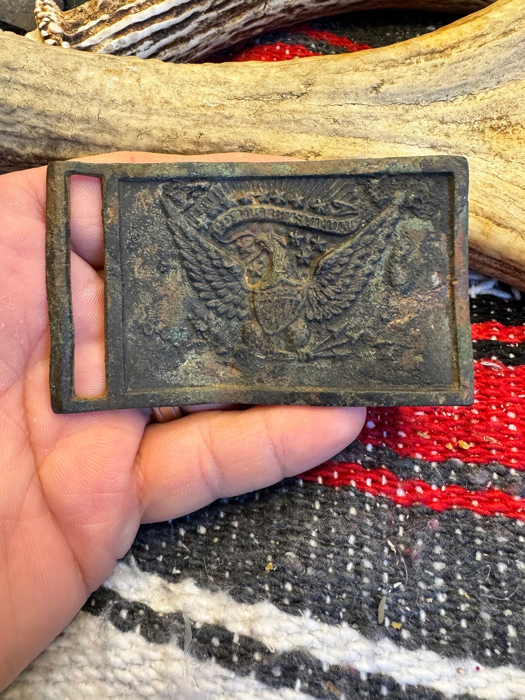 U.S. Civil War Union Officers Belt Buckle Plate Dug in Central Virginia