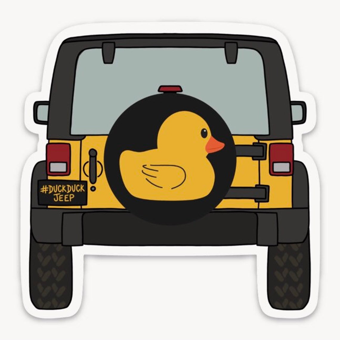 Duck Duck Jeep Sticker Jeep Vinyl Sticker Yellow Jeep Gift Etsy
