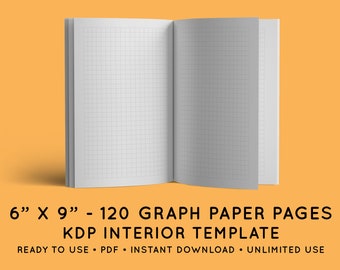 6"x9" Graph Paper Pages - Amazon KDP Interior Template - 120 PDF Pages - Ready-to-Use Low-Content Template for Journals, Notebooks, Diaries