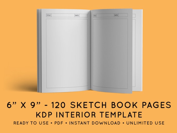 6x9 Sketch Book / Sketch Pad Pages  KDP Interior Template