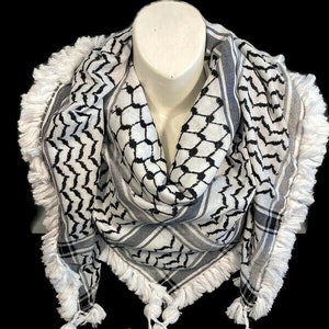 Palestinian Shemagh Hadab Keffiyeh Hand Tied by Women in Salt Jordan Slight Flaw