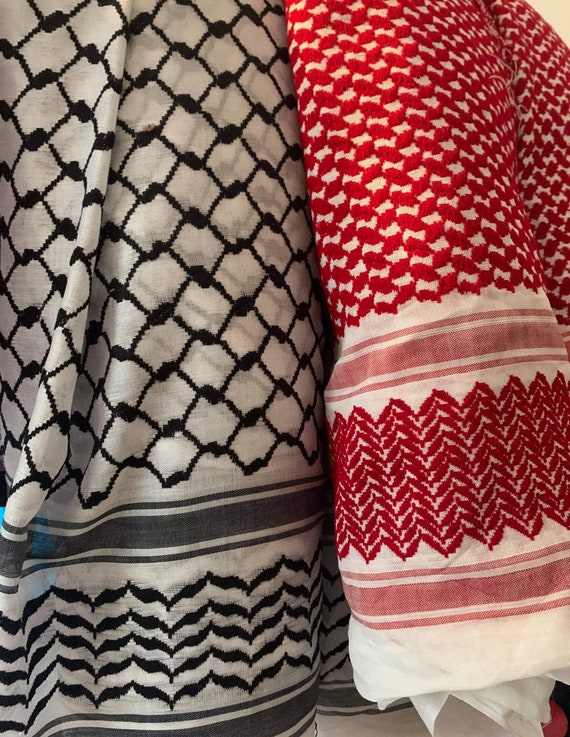 Authentic Palestinian or Jordanian FABRIC Keffiyeh/Kuffiyeh FABRIC Made in Jordan, Great for Sewing and Crafts