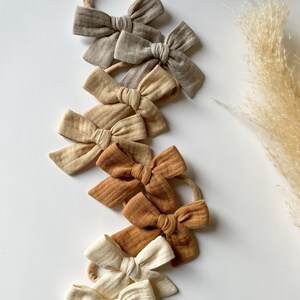 Hair Bows For Girls, Baby Headbands, Newborn Headband Bow, Neutral Headband image 3