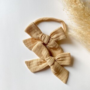 Hair Bows For Girls, Baby Headbands, Newborn Headband Bow, Neutral Headband image 7