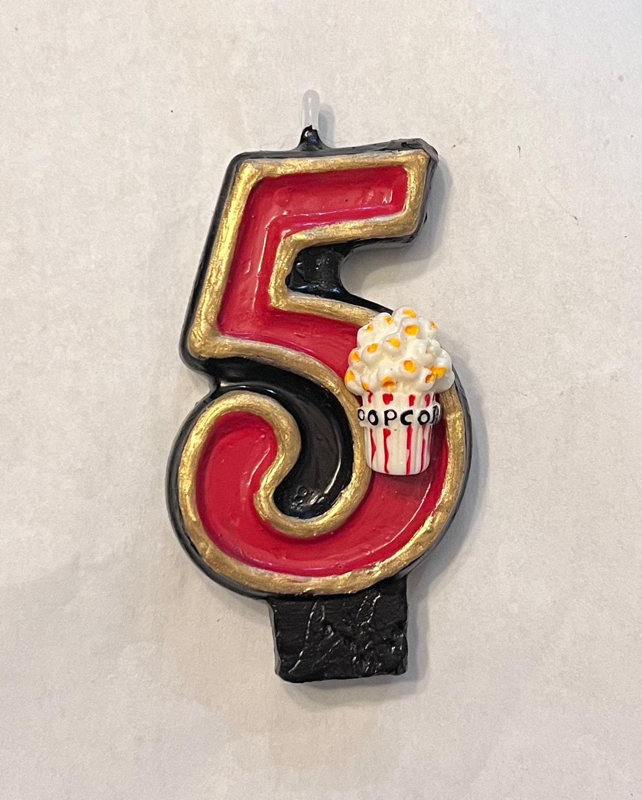 3 inch Movie Night birthday candle popcorn carnival night out