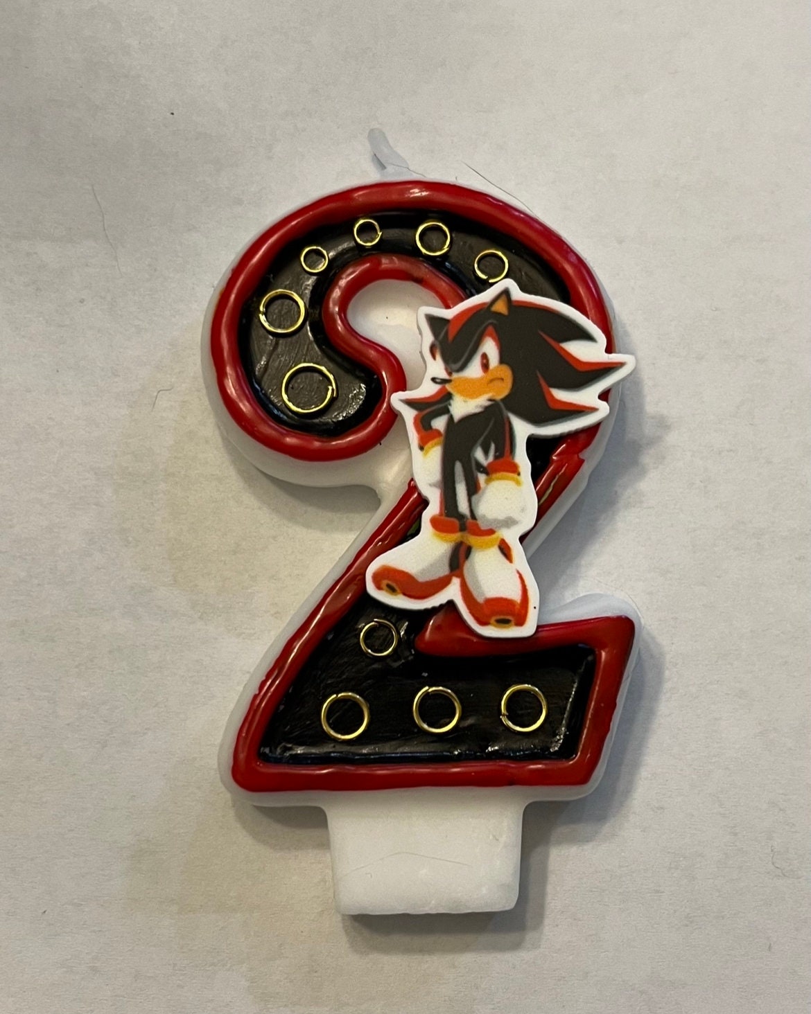 Sonic the hedgehog birthday candle Shadow