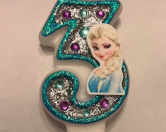 3 inch princess birthday candle, Frozen