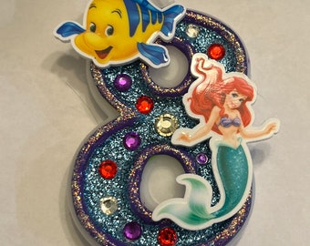 3 Inch The Little Mermaid Birthday Candle, Ariel