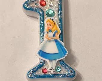3 inch Alice in Wonderland birthday candle