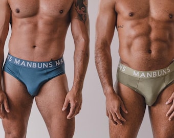 Calzoncillos de modal para hombre (paquete de 2): azul acero y verde oliva