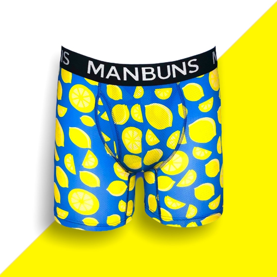 Men's Fun Novelty Lemon Print Boxer Briefs Underwear Etsy