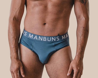 Calzoncillos Steel Blue para hombre: ropa interior elástica y suave, con soporte cómodo en la bolsa, básicos para el día a día, ropa interior moderna para hombre.