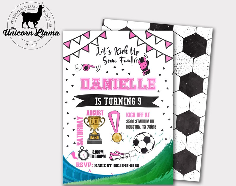 Soccer Invitation Soccer Party Soccer Invite Soccer Birthday Printables Girl Party DIY Personalized Goalie Ball Outdoor